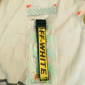 Off white industrial belt Yellow